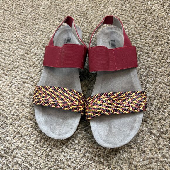 Munro Womens Pisces Woven Design Slip on Sandals Red US Size 9 WW Comfort - Picture 3 of 11